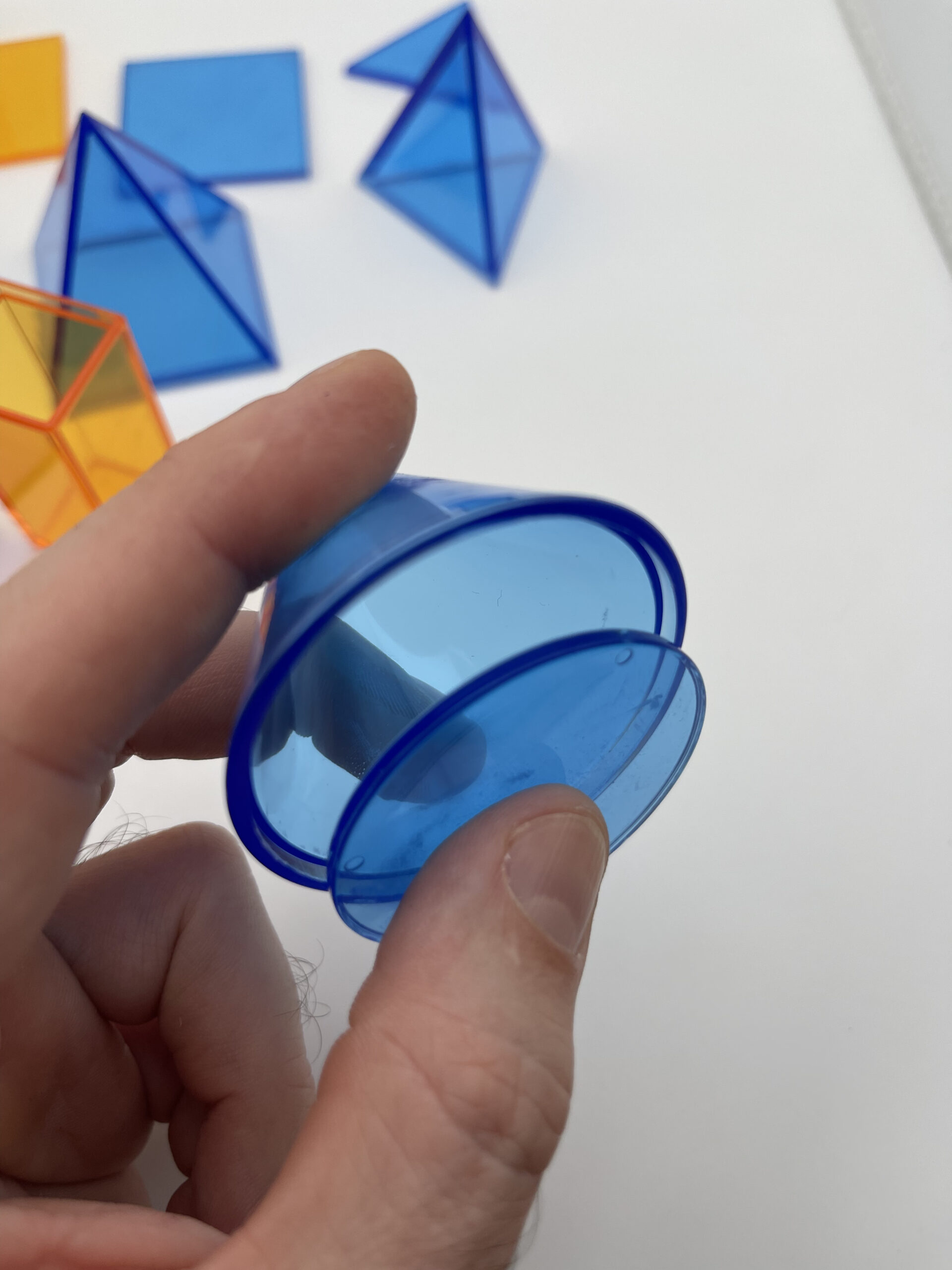 Set 12 solidi geometrici traslucidi bambini