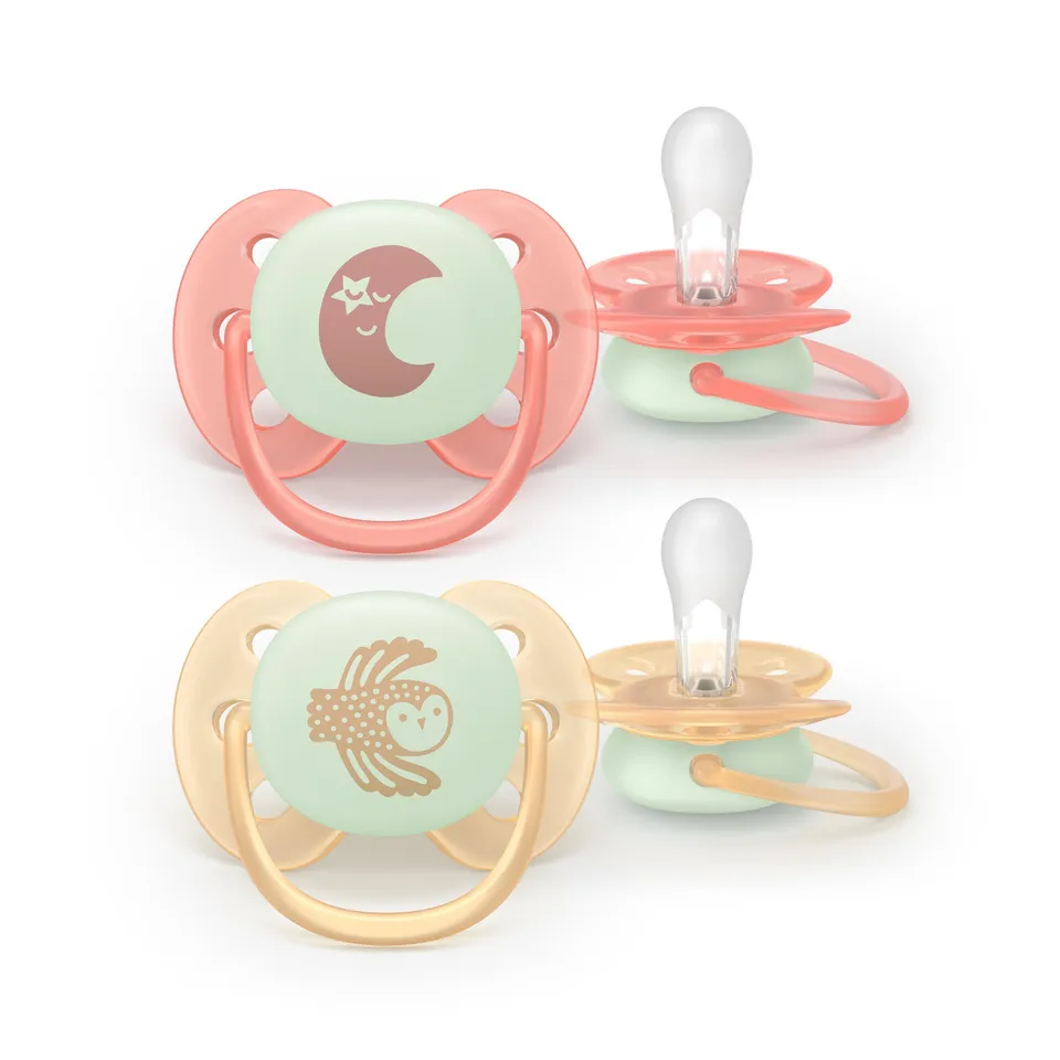Philips Avent Ultra Soft succhietto notte 0-6m x2 pelli sensibili