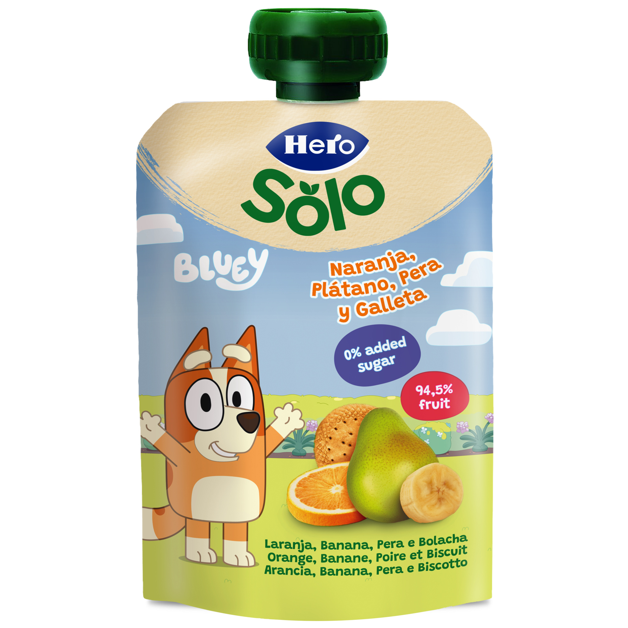 Hero Solo Bluey pouch banana pera biscotto 100 g