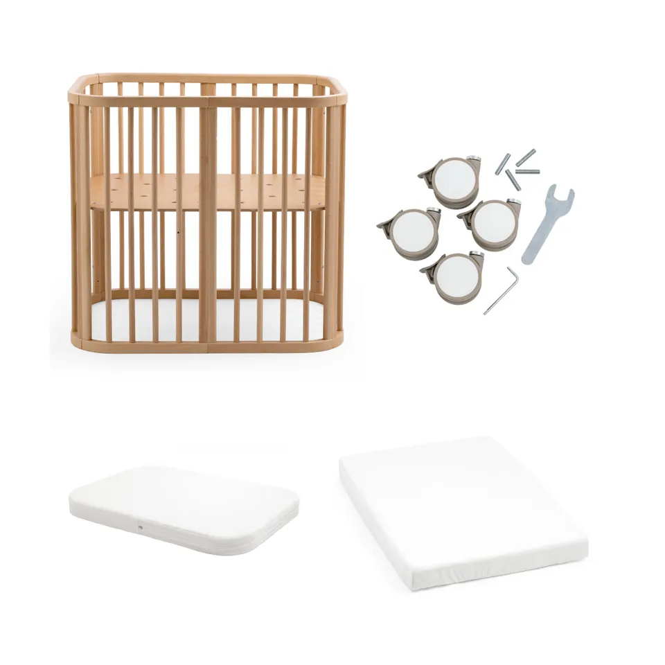 Stokke Nighti Mini Lettino Natural Bundle Ruote Beige