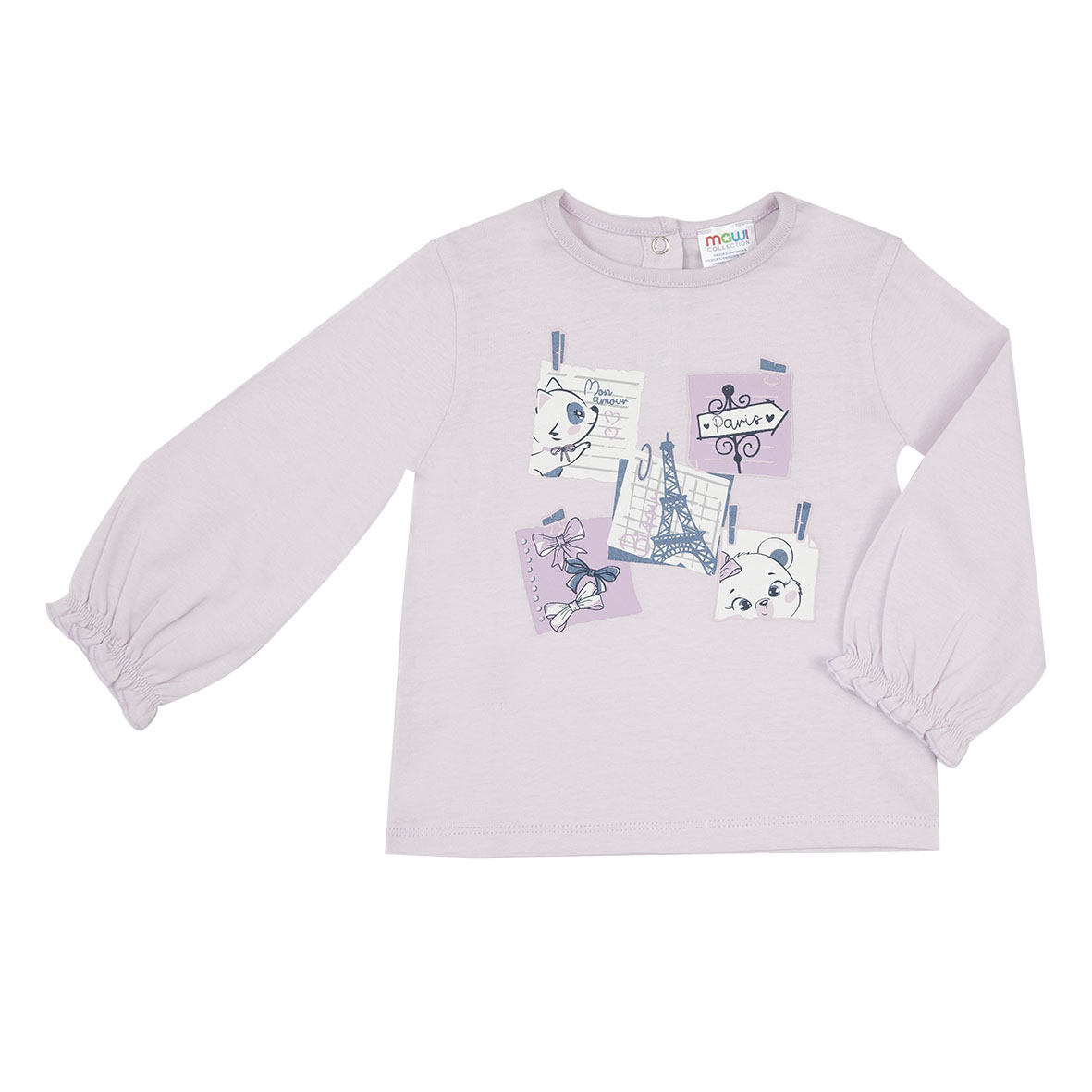 Maglia bimba jersey manica lunga rosa Paris
