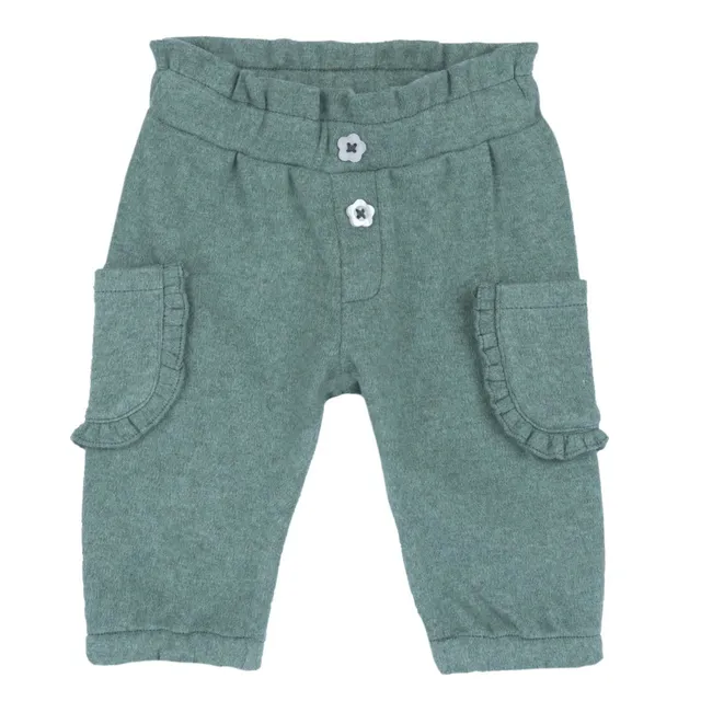 Chicco pantaloni lunghi tasche laterali cotone bambina