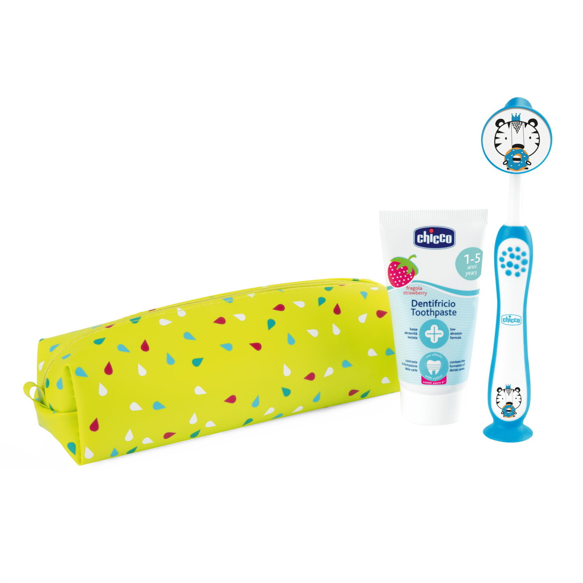 Chicco Set Igiene Orale Azzurro 36M+ Fragola