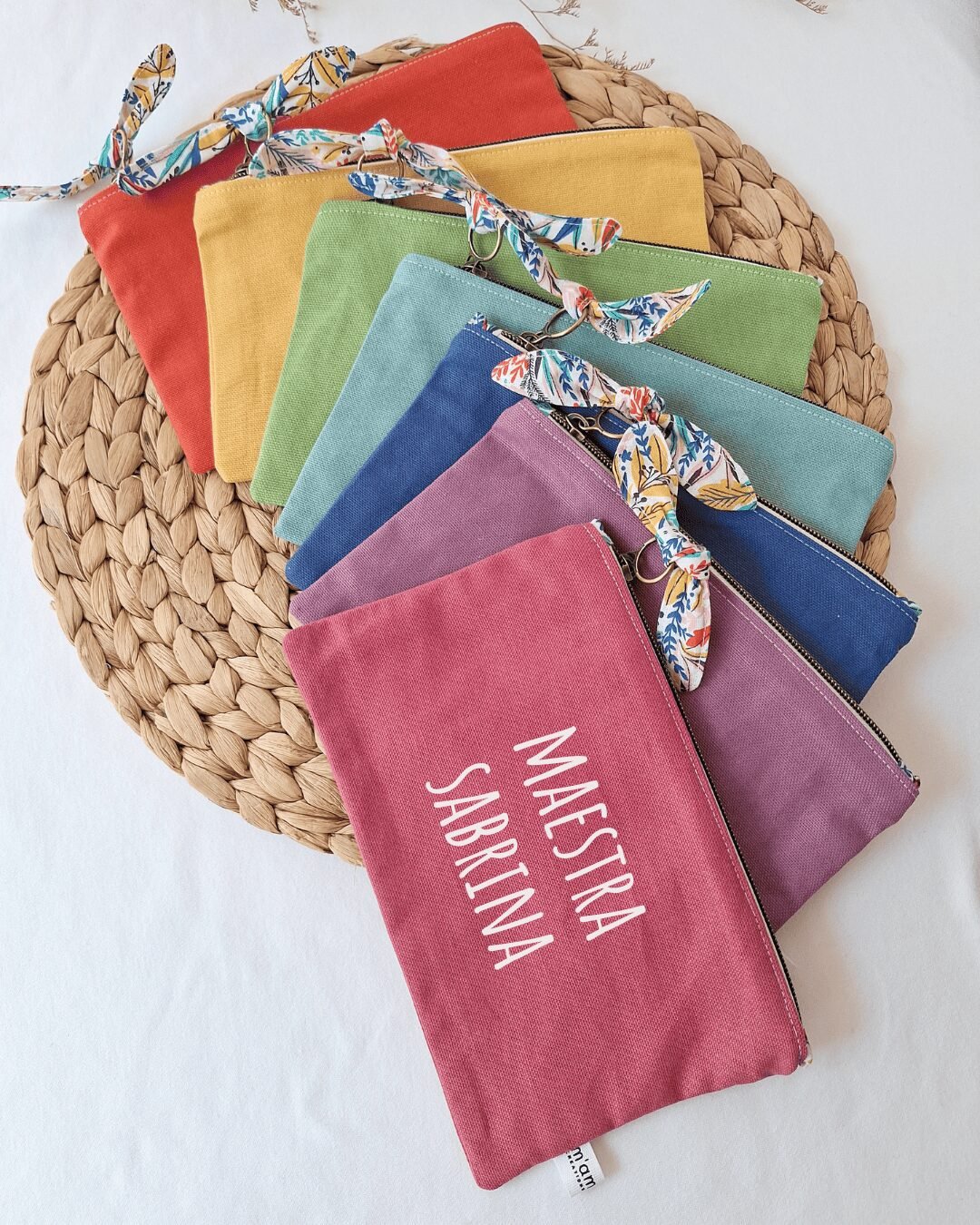 M'Amélie Creations Pochette Personalizzabile con frase cotone