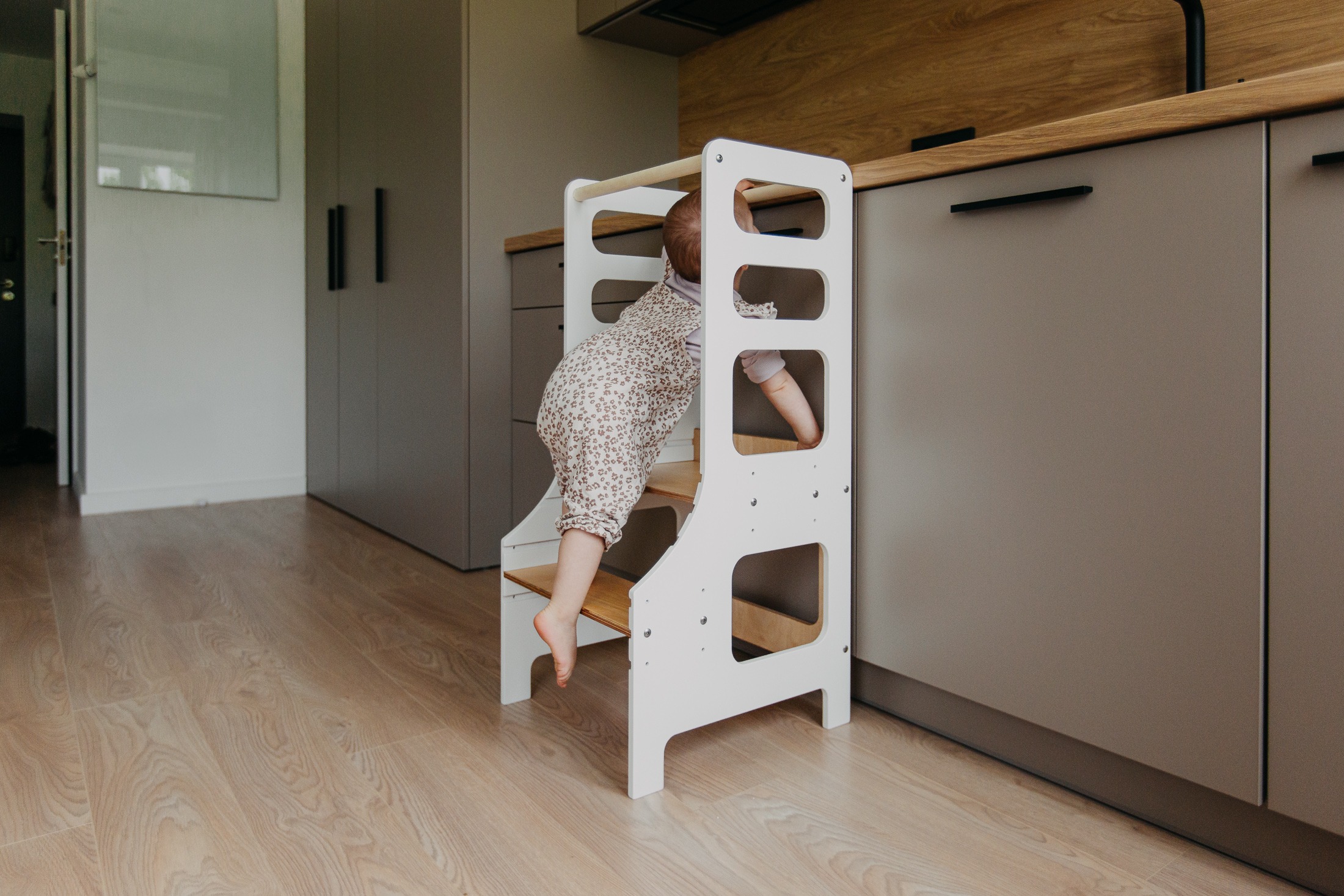 The Dida torre apprendimento Montessori bianca regolabile