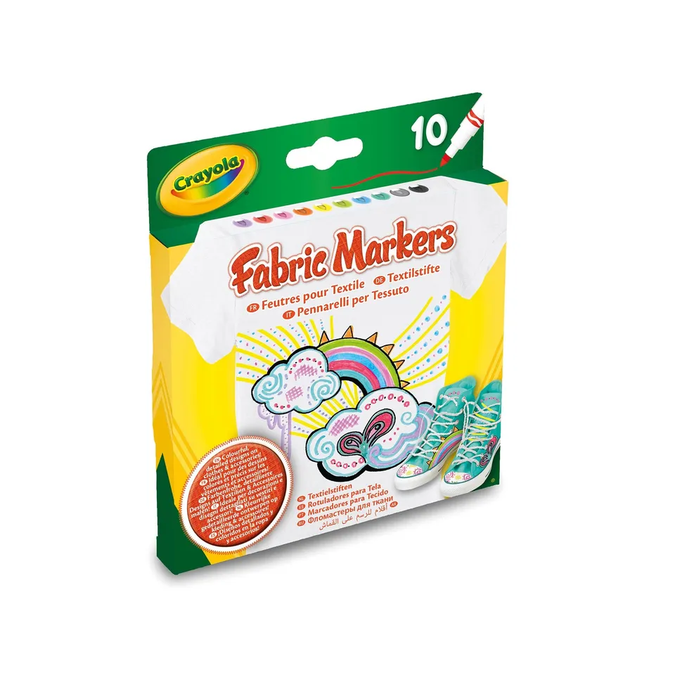 Crayola pennarelli per tessuto 10 pezzi punta fine cotone