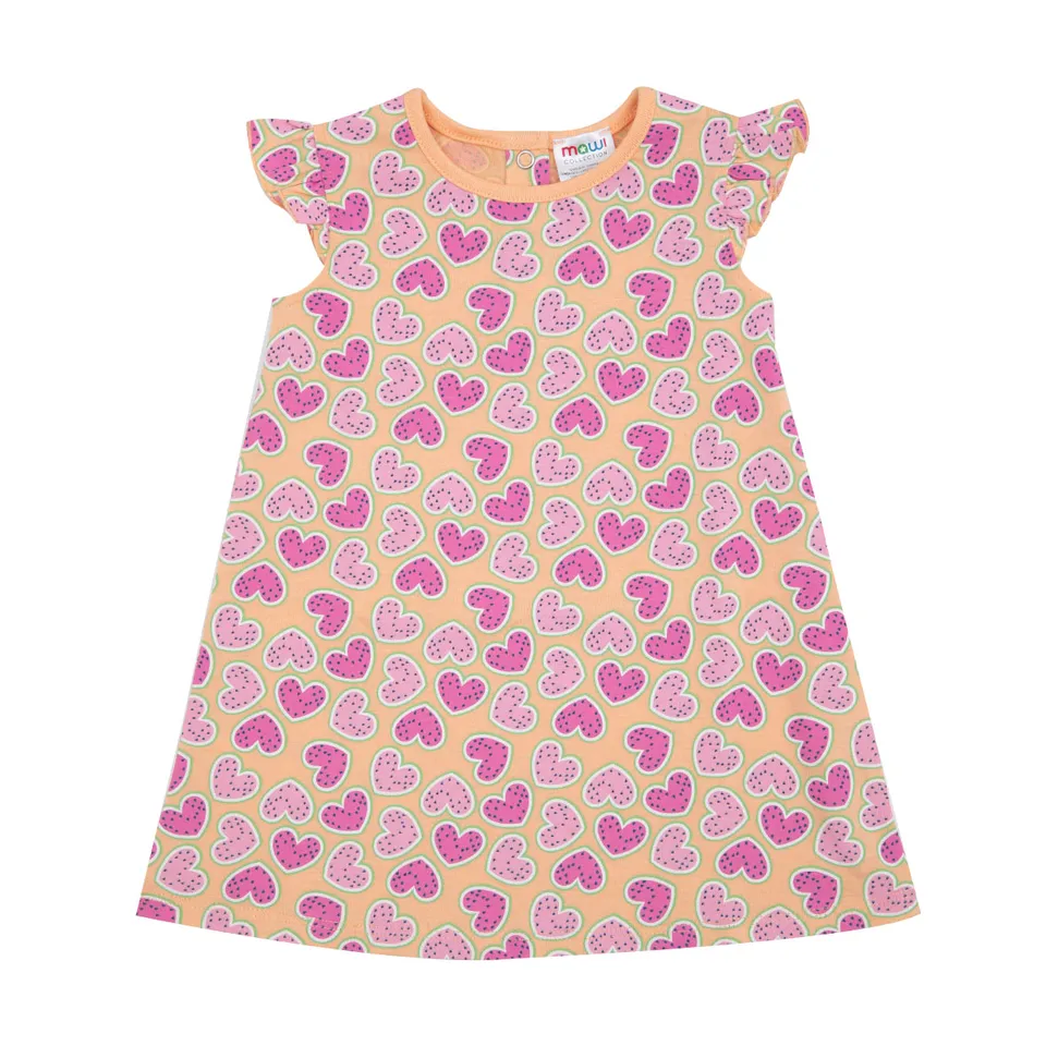 Toys Center Baby Abito Jersey Bimba Arancione Cuoricini