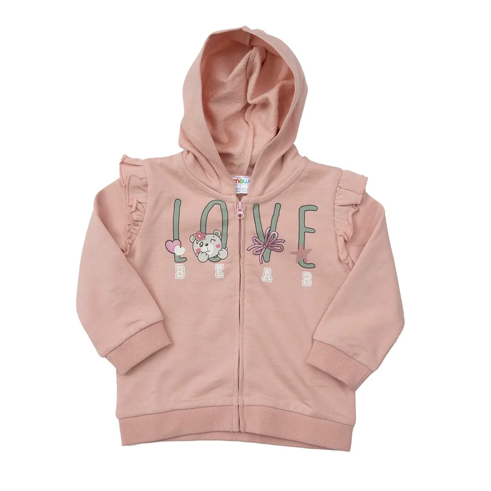 Mawi French Terry cardigan felpa rosa con cappuccio