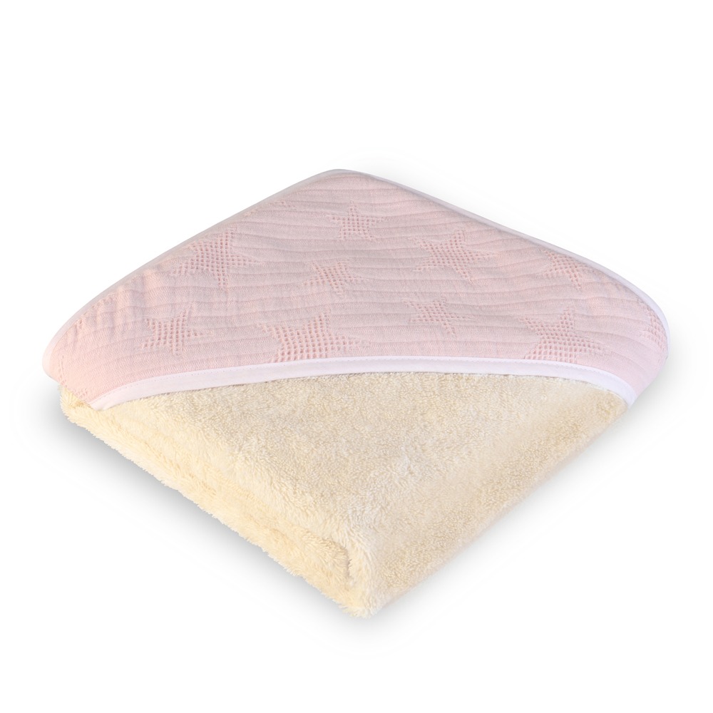 BANI Accappatoio Poncho Bimbo Rosa 80x80 Cotone Bio