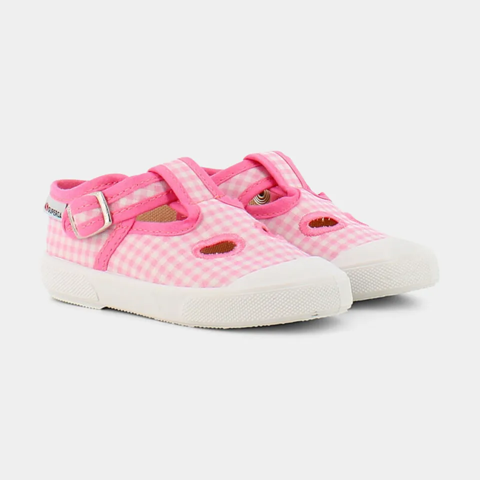 Superga Vichy scarpa bimba tela rosa misura reale estiva