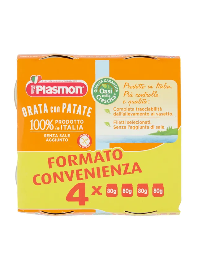 Plasmon Omogeneizzato Orata 4x80g senza sale aggiunto