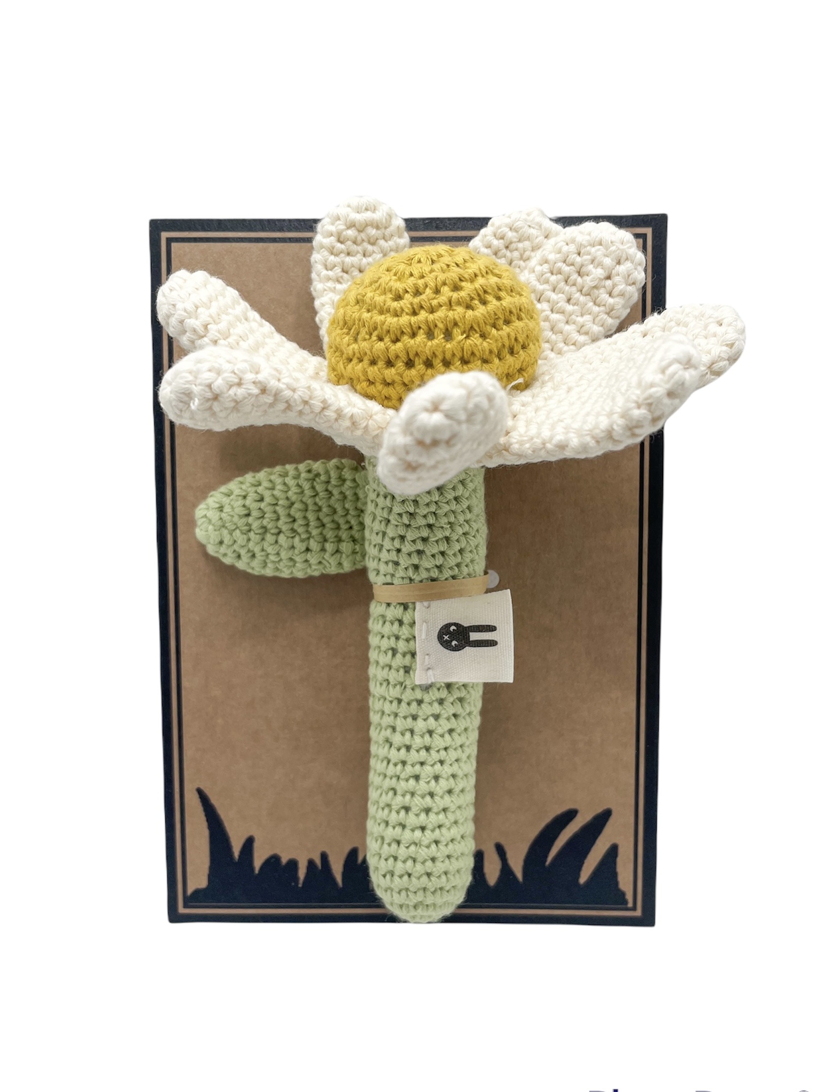 Piccoli Toys Sonaglio Uncinetto Fiore Verde Cotone