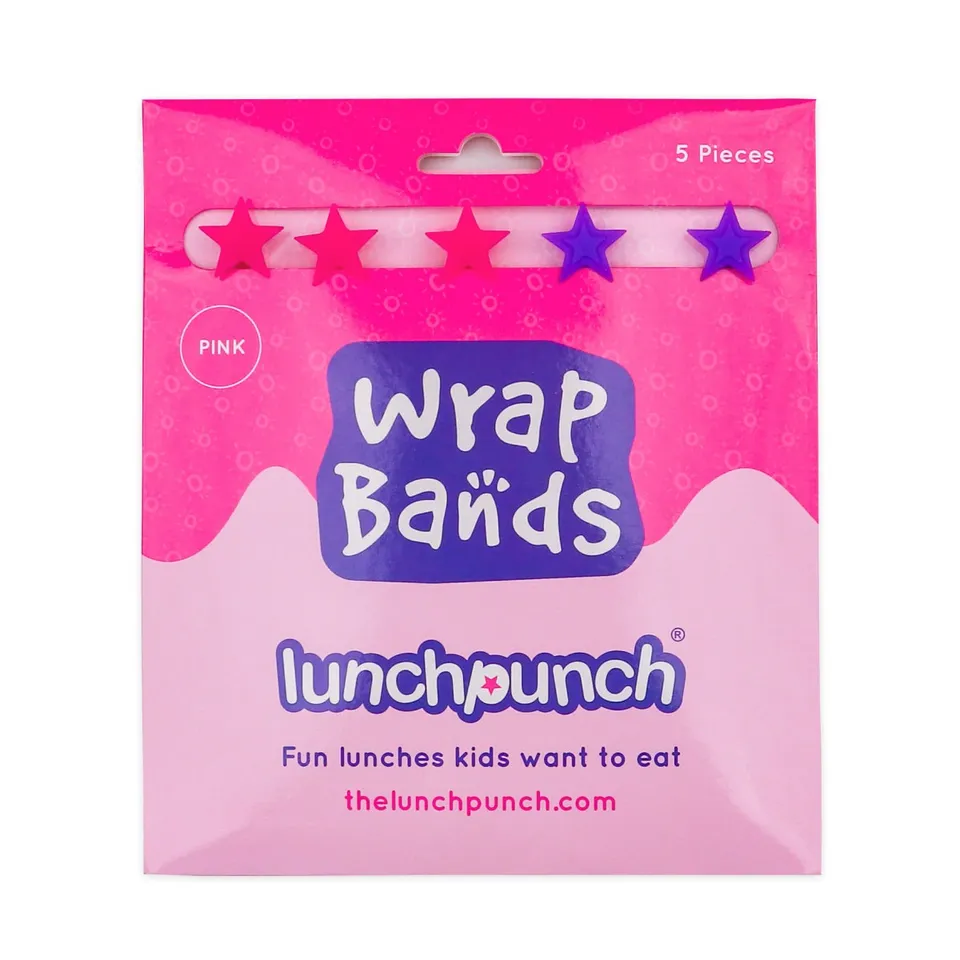 Lunchpunch Wrap fasce in silicone rosa per wrap 4 pezzi