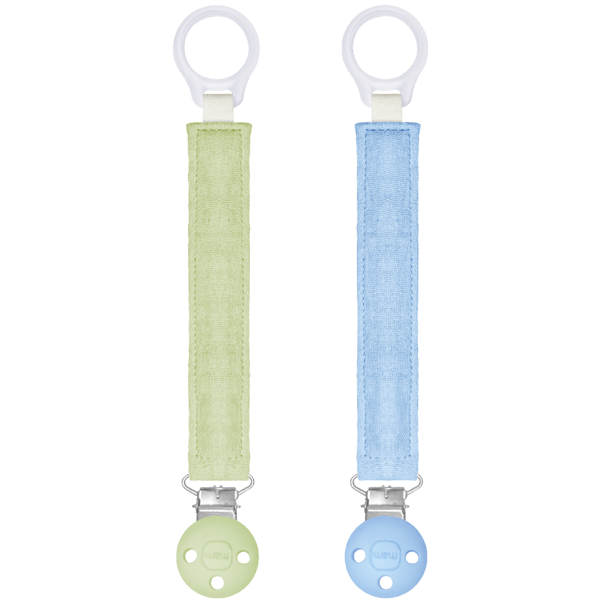 MAM Clip catenella portaciuccio 0+ mesi verde azzurro 2 pezzi