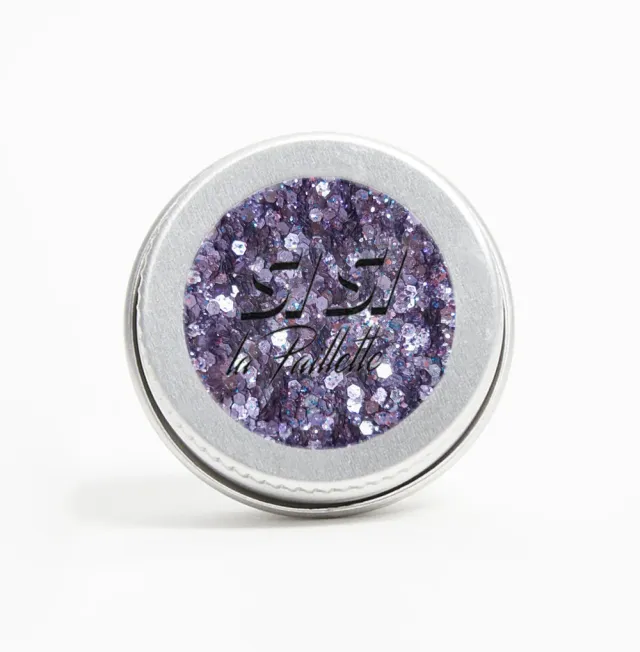 Si Si La Paillette Pluie Violette glitter viso viola