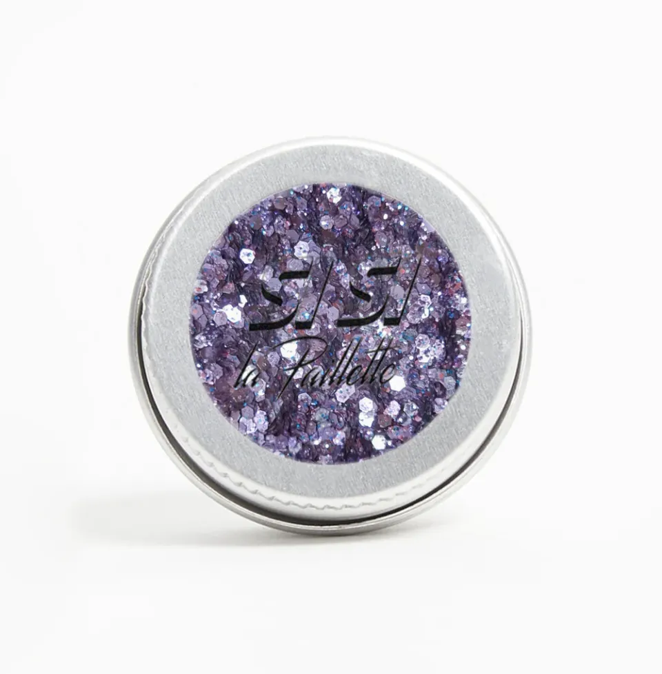 Si Si La Paillette Pluie Violette glitter viso viola