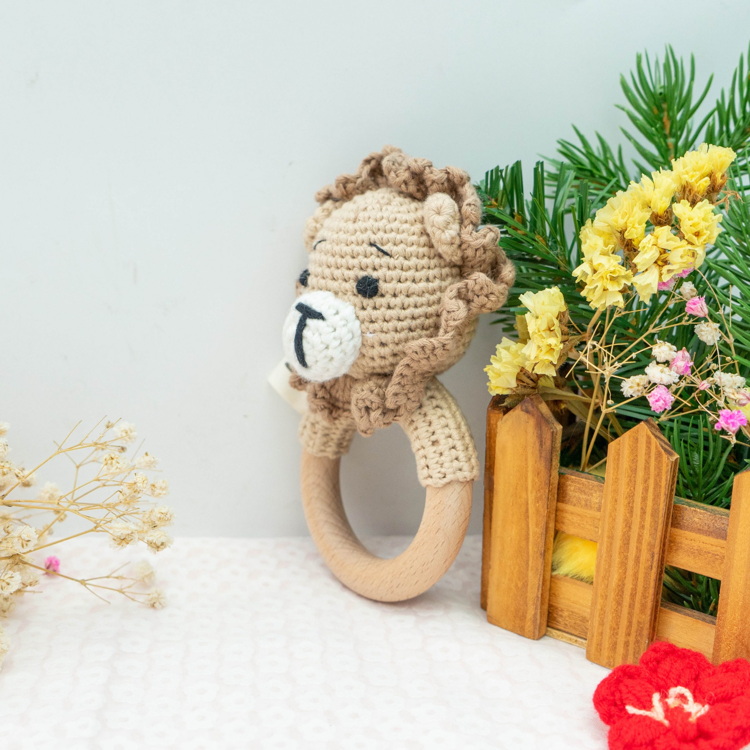 Piccoli Toys Vittorio Sonaglio Uncinetto Leone in Cotone