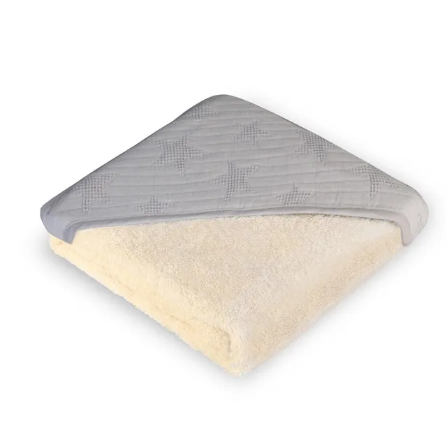 Bani Poncho Bagno bimbo cotone bio grigio 80x80 cm