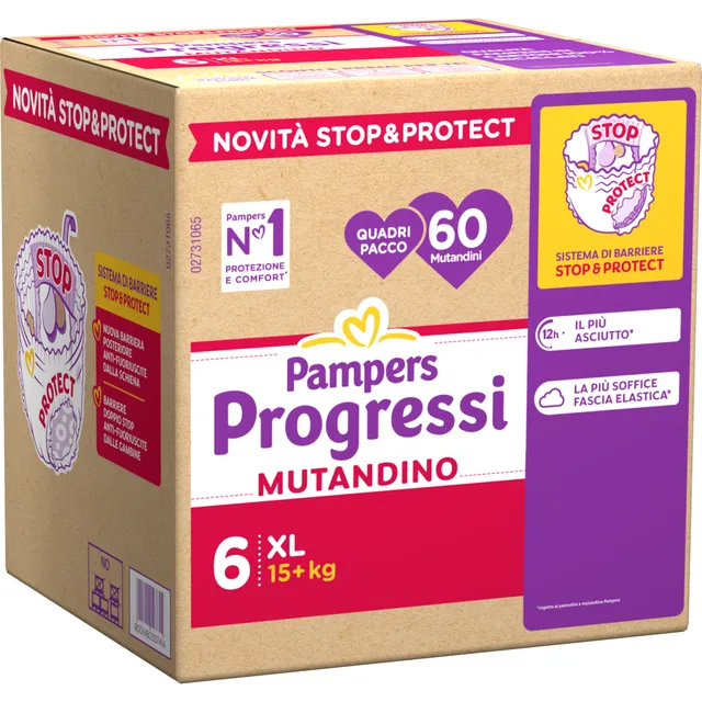 Pampers Progressi mutandina taglia 6 XL 60 pezzi