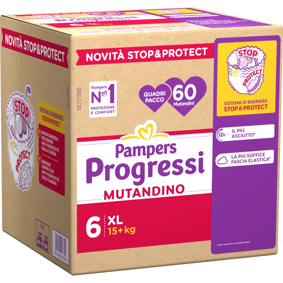Pampers Progressi mutandina taglia 6 XL 60 pezzi