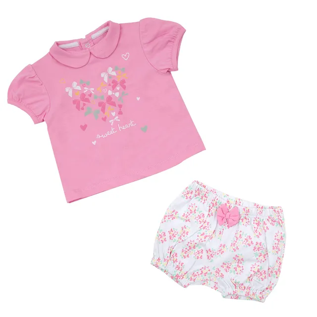 Toys Center Baby Set Maglietta Shorts Bimba Rosa Jersey