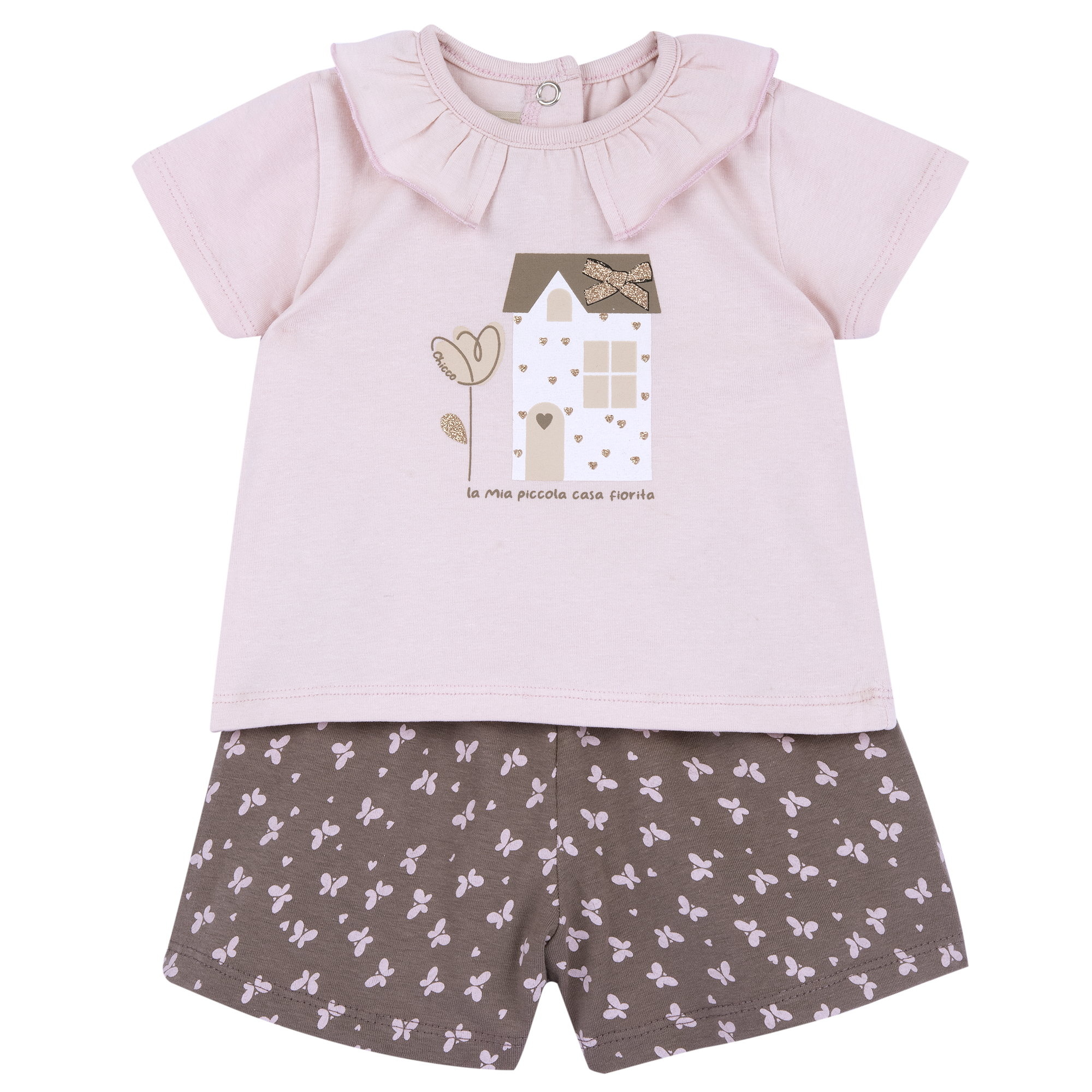 Chicco completo maglietta e pantaloncini bimba lavabile