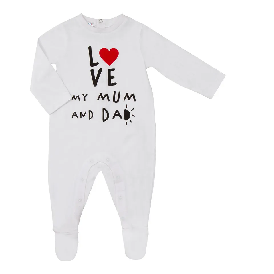 Tutina unisex bianca con piedini bottoni neonato