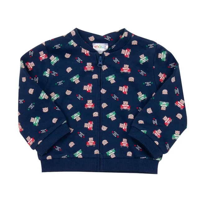 Mawi Cardigan Felpa Zip Bimbo Cappuccio Fantasia Multicolor