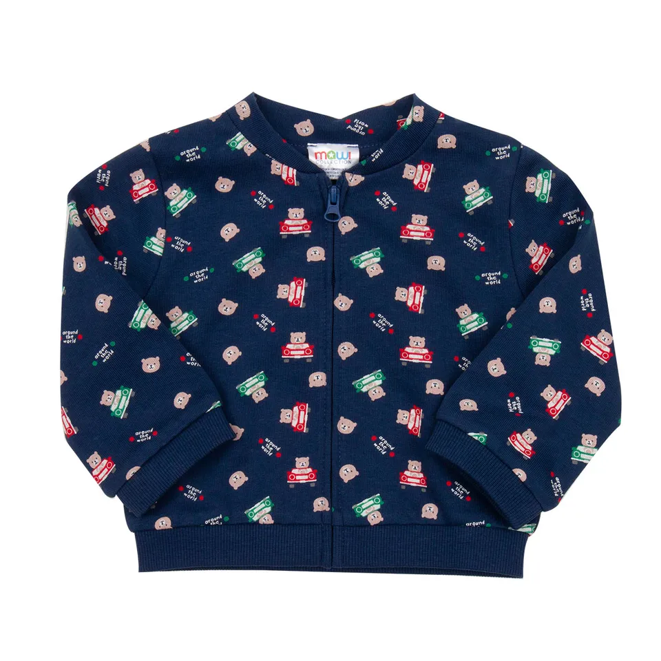 Mawi Cardigan Felpa Zip Bimbo Cappuccio Fantasia Multicolor
