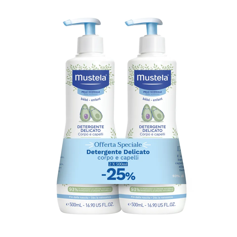 Mustela Detergente Delicato bipacco 500+500ml neonato