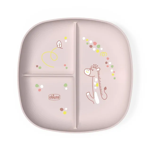 Chicco Piatto Porzionato 18m+ rosa polipropilene lavabile