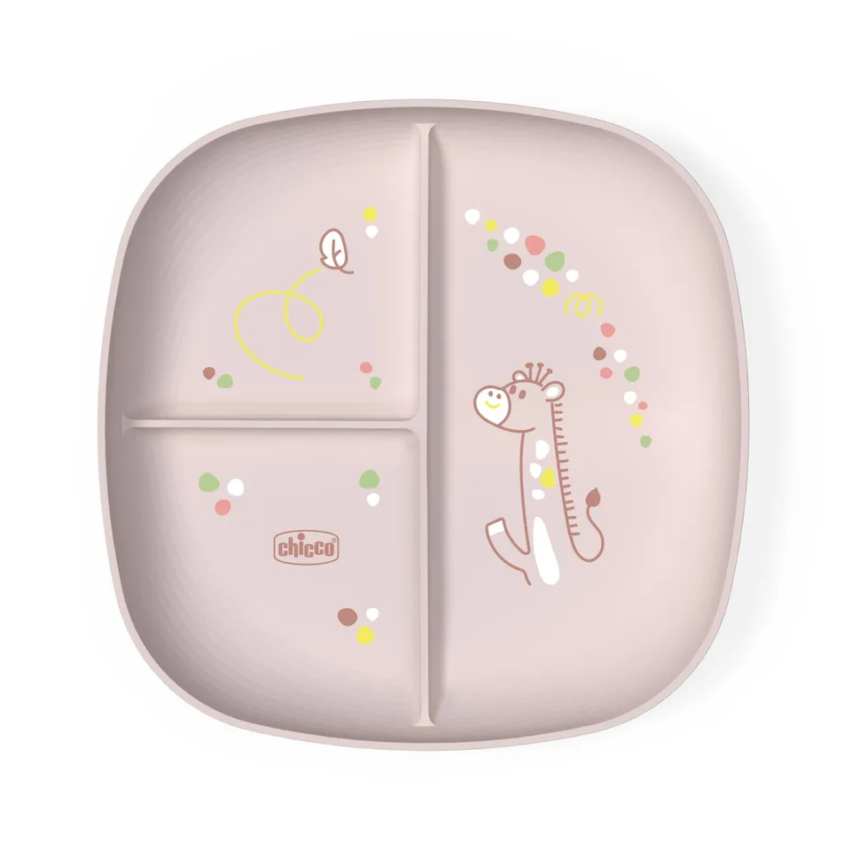 Chicco Piatto Porzionato 18m+ rosa polipropilene lavabile