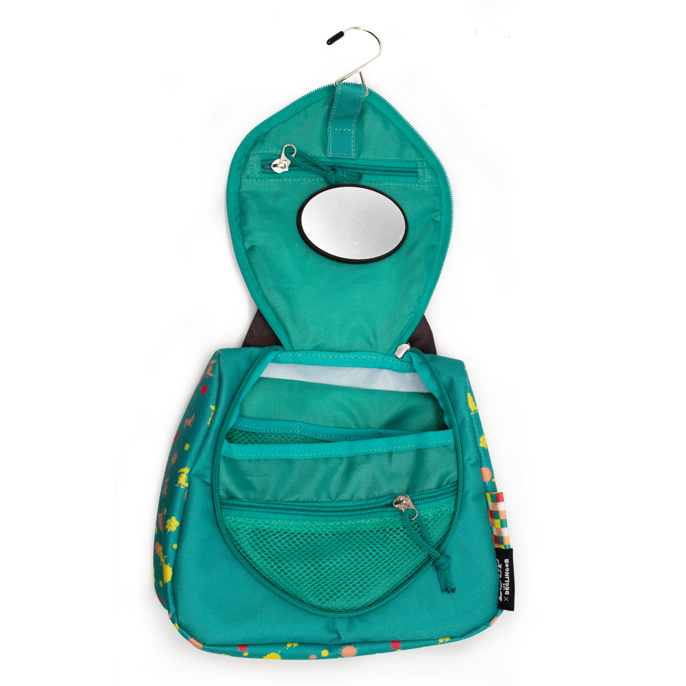Les Deglingos Loup beauty case bambino verde appendibile
