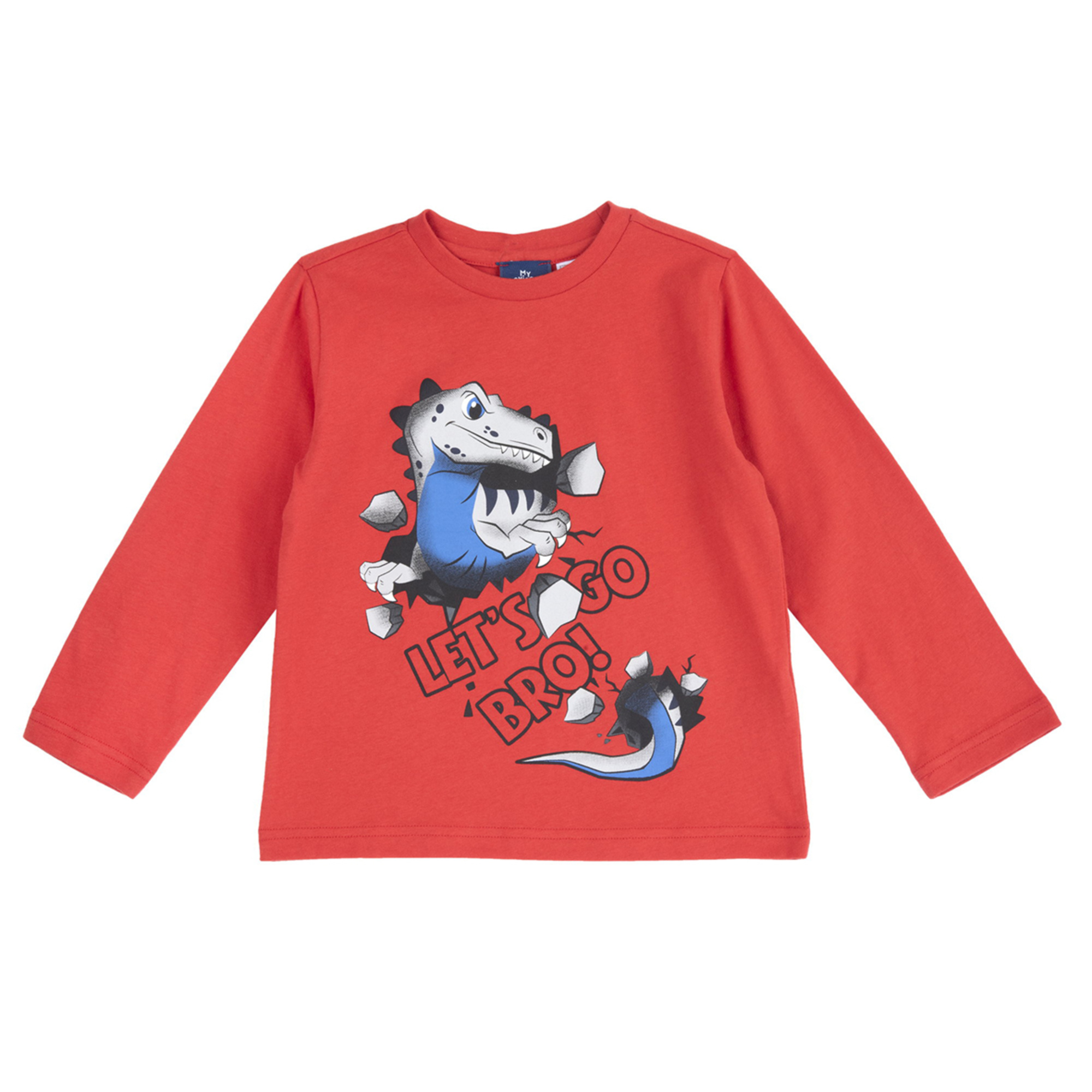 Chicco t-shirt manica lunga rossa stampa draghetto morbida