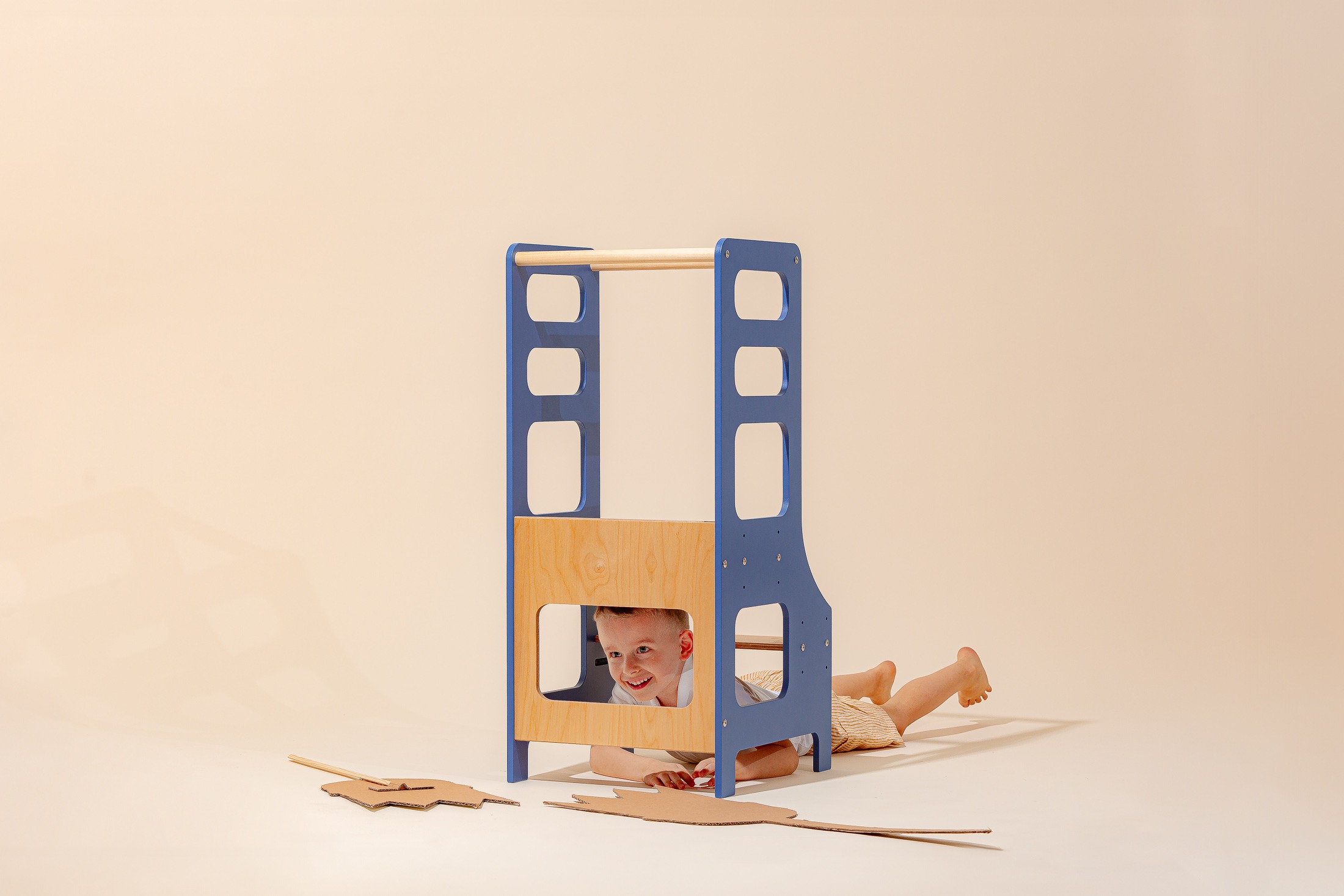 The Dida Montessori torre apprendimento blu regolabile