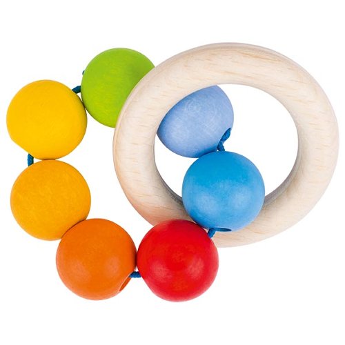 The Dida Sonaglio Anello Arcobaleno in legno 0+ mesi