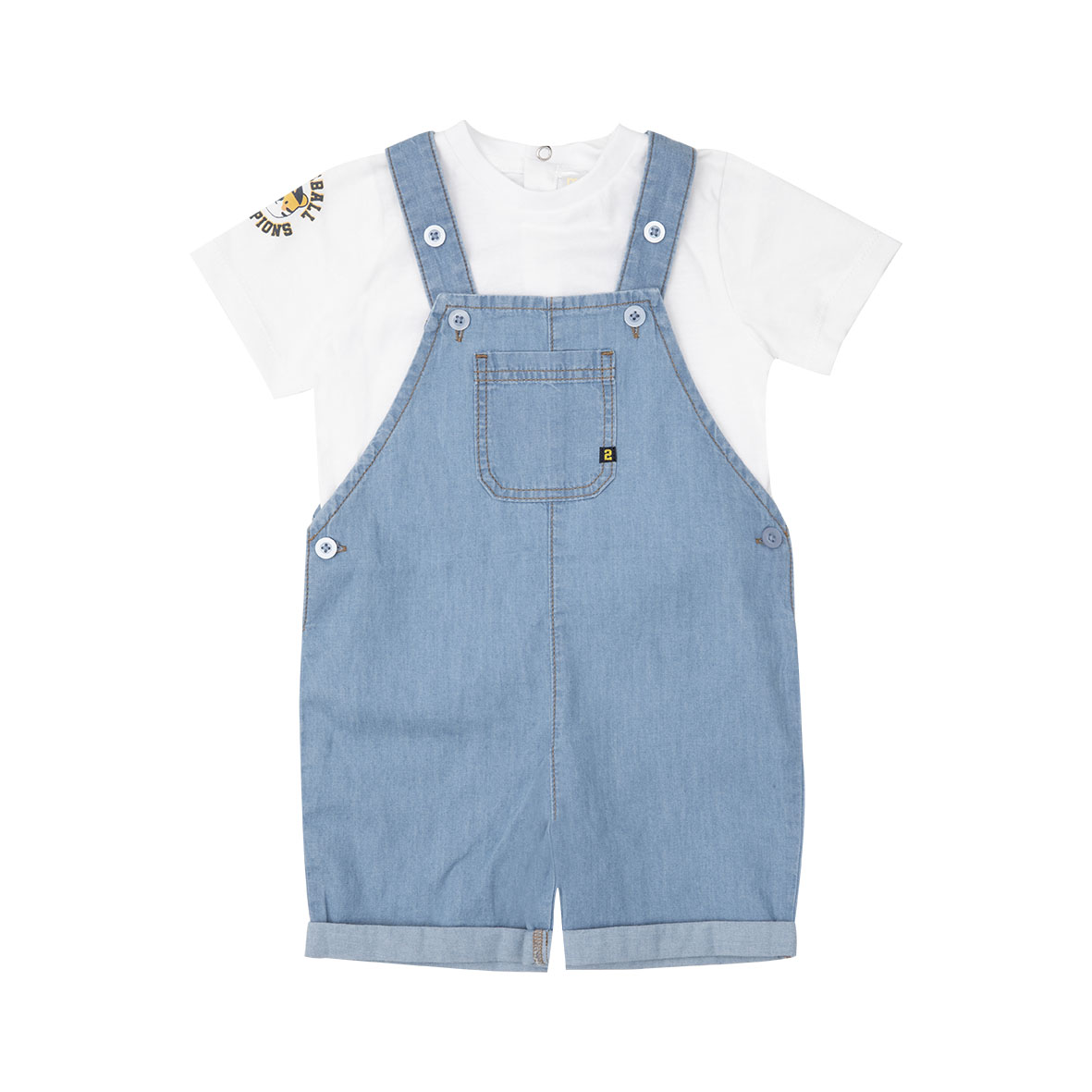 Toys Center Baby Completo T-shirt Salopette denim chiaro