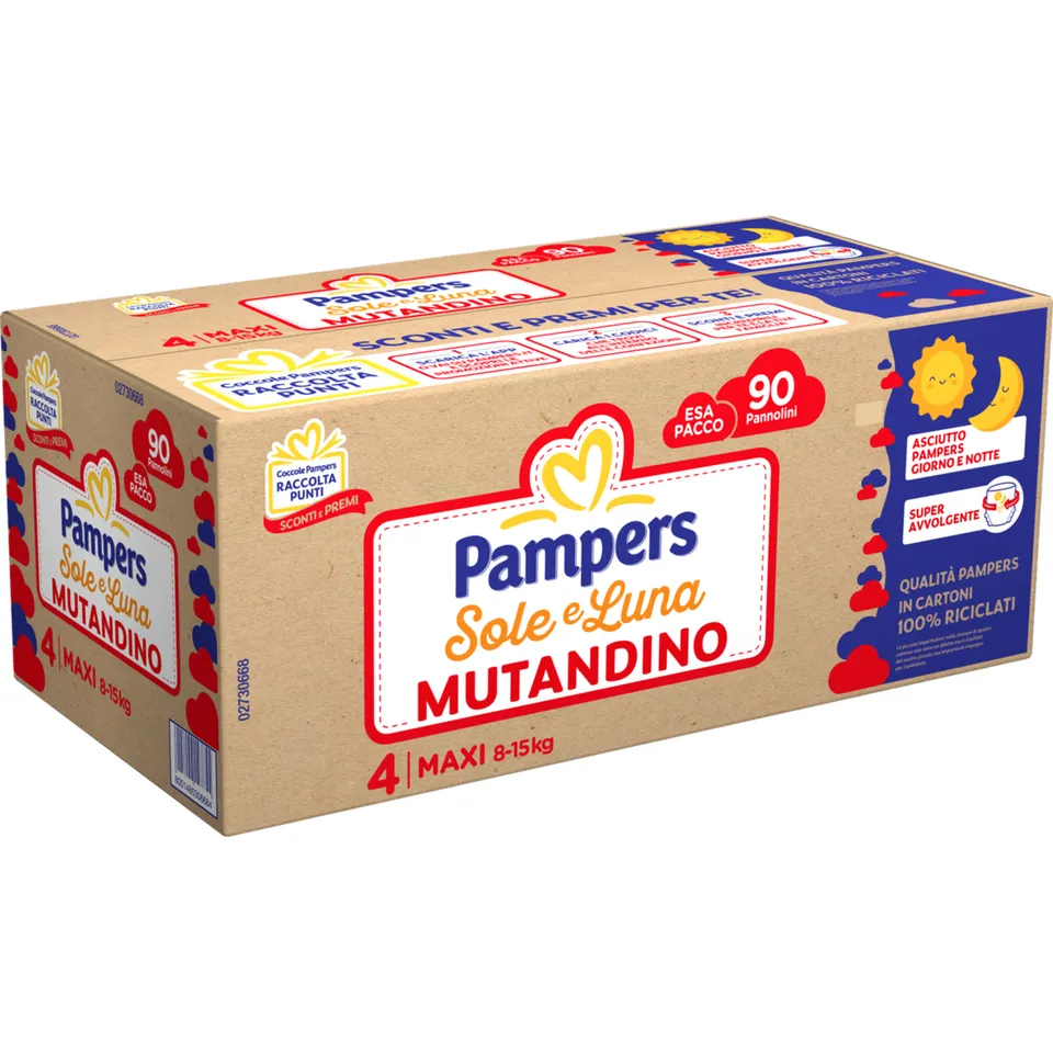 Pampers Sole & Luna pannolino mutandina taglia 4 90 pz