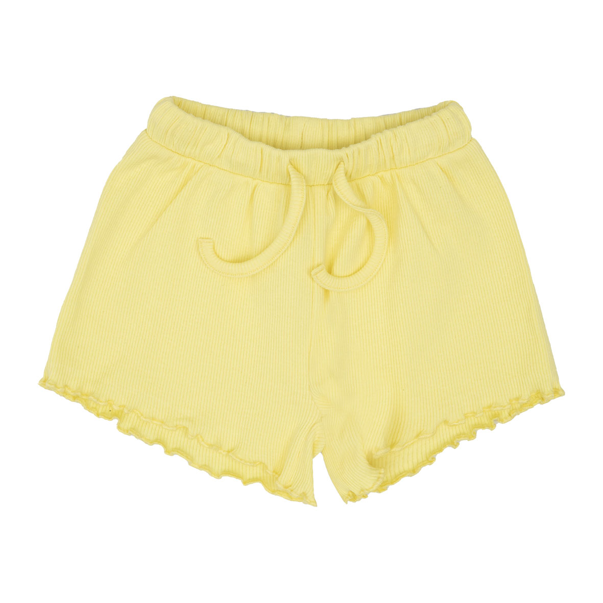Mawi short bimba cotone a costine giallo pastello