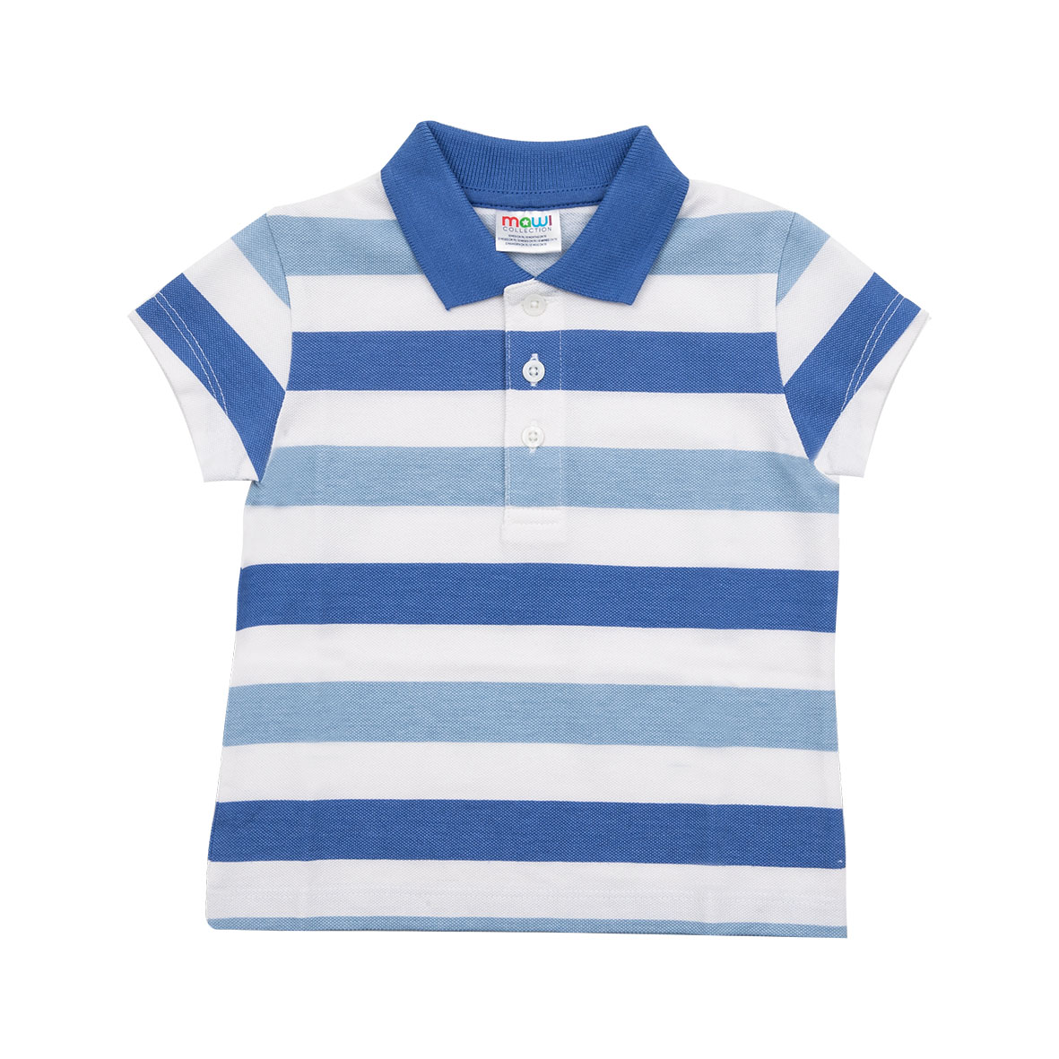 Polo Piquet Bimbo Azzurra con Bottoni Look Casual