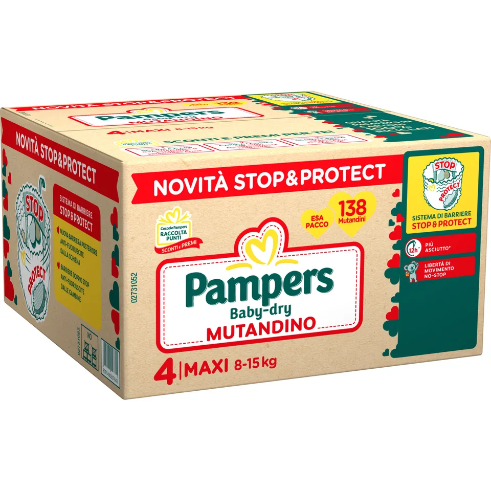 Pampers Baby-Dry mutandino taglia 4 pannolini 138 pezzi 12h