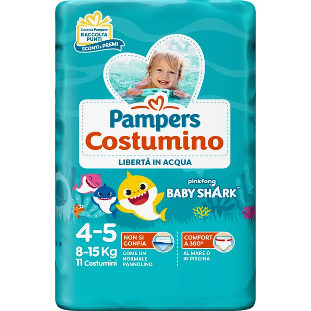 Pampers Costumino Pannolini Mare 4/5 11 Pezzi