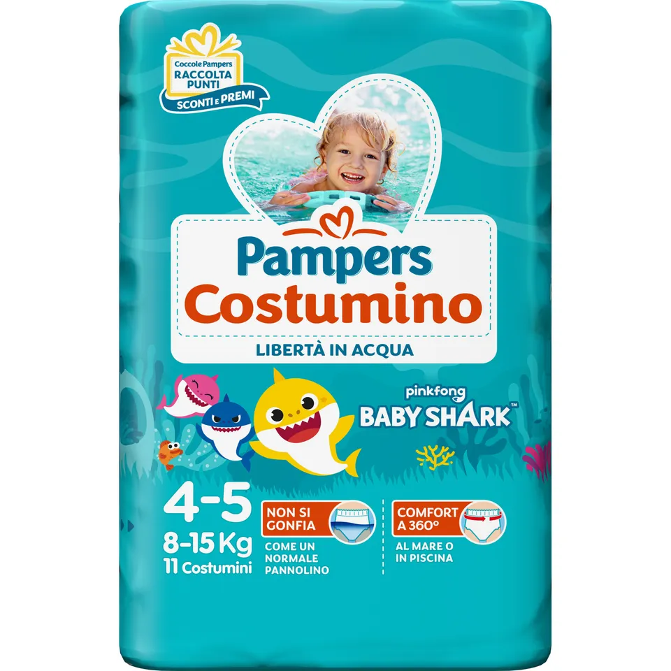 Pampers Costumino Pannolini Mare 4/5 11 Pezzi