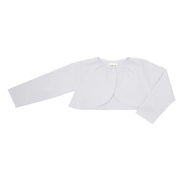 Cardigan elegante bimba bianco jersey con bottone