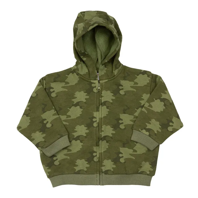 Mawi cardigan felpa con cappuccio camouflage verde