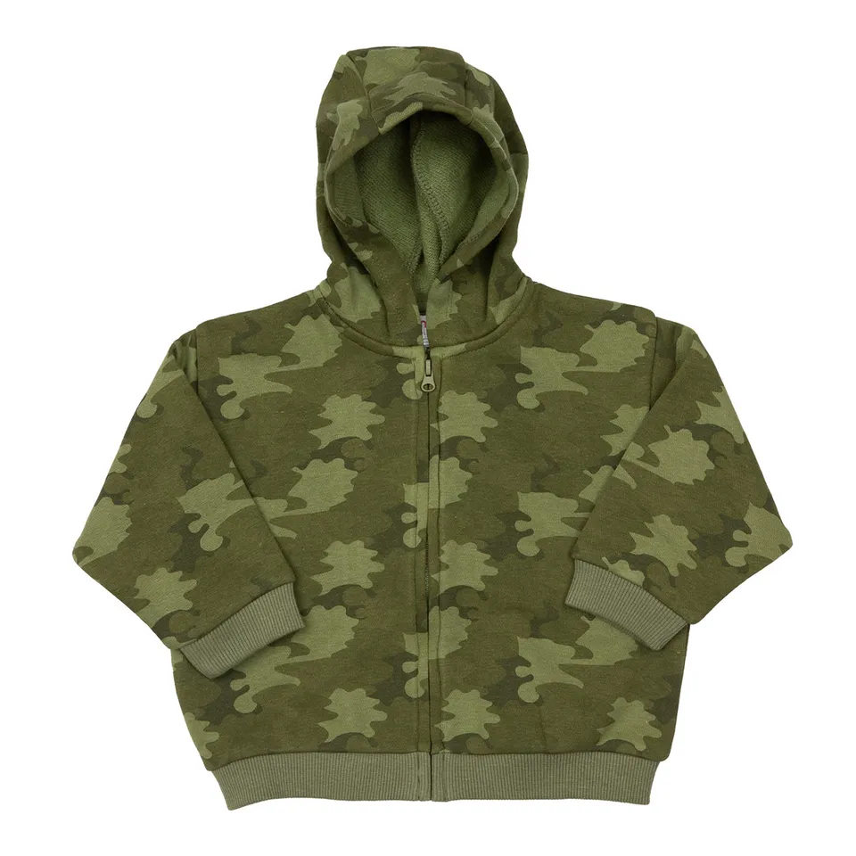 Mawi cardigan felpa con cappuccio camouflage verde