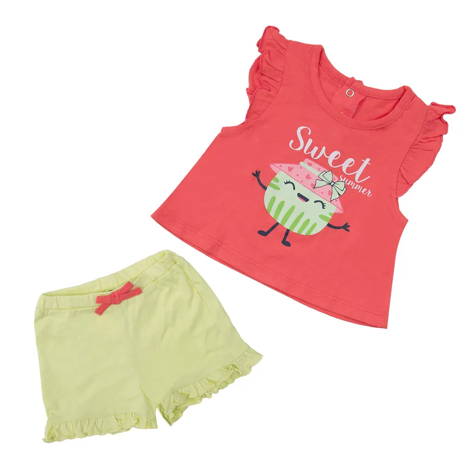 Toys Center Baby Set Canotta Shorts Corallo Verde Jersey