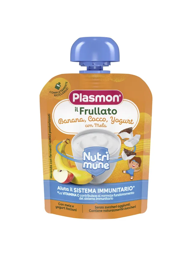 Plasmon frullato banana cocco yogurt mela pouch 85g