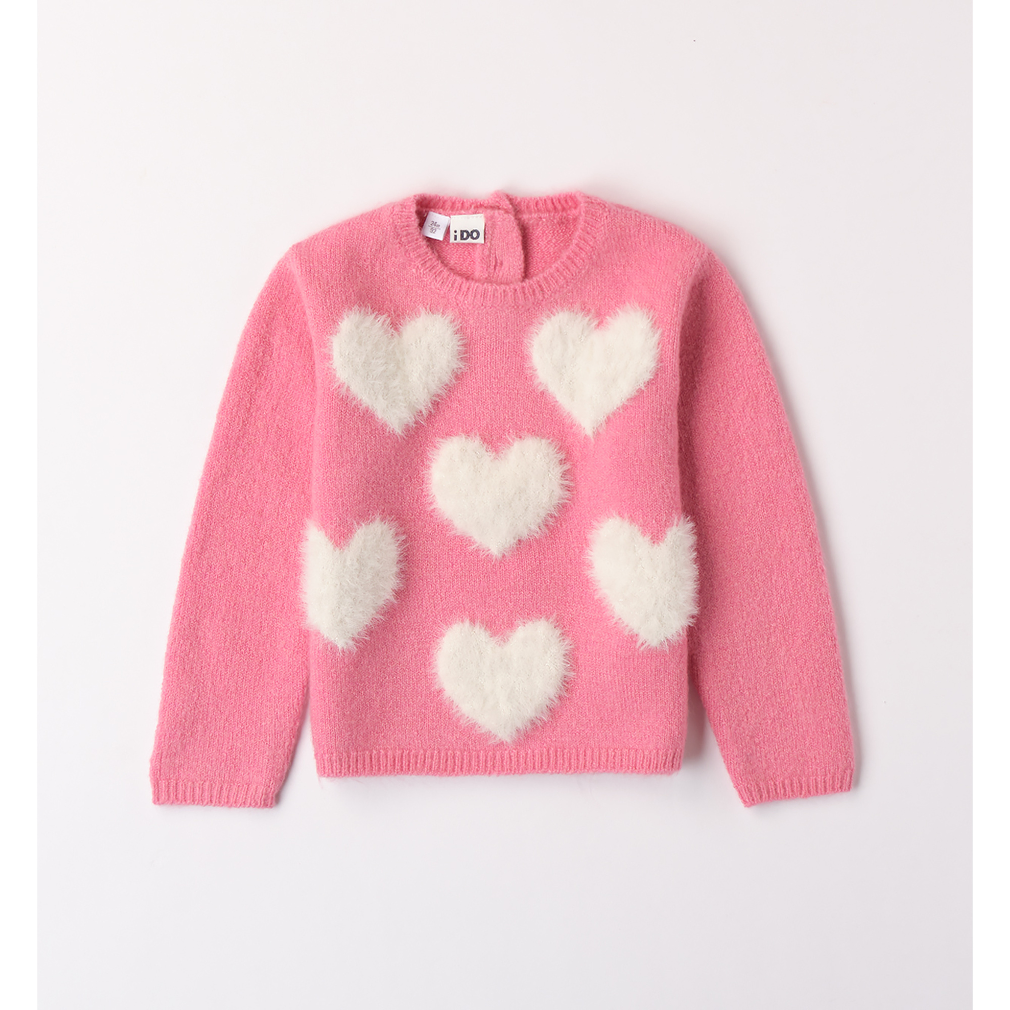 iDO Tricot maglione bambina con cuori lurex