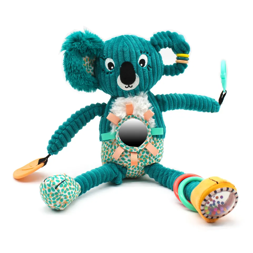 Les Déglingos Berlingos Peluche Attività Koala da Viaggio Blu